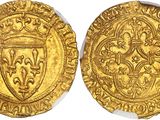 a gold coin with a shield on the front and a shield on the back