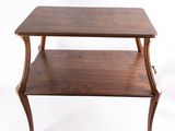 an image of a wooden table with two shelves