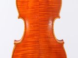 an old violin with a wooden back and a long neck