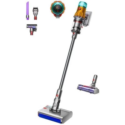 gros plan d'un aspirateur sans fil avec divers outils
