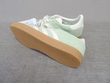 adidas gazelle trainers in mint green and white with gum soles
