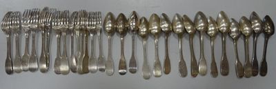 a lot of silver spoons and forks on the table