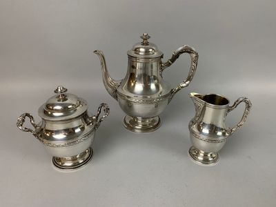 RAVINET d'ENFERT - Partie de SERVICE à THÉ en métal argenté …