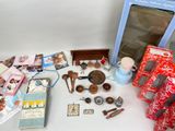 many items that are sitting on a white table