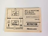 a label on the back of an instruction manual