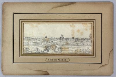 une vieille photo représentant une ville avec une calèche