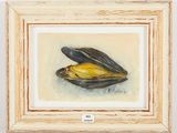 a picture of a painting of a musselling on a table
