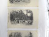 three old black and white photos of a group of people in a field