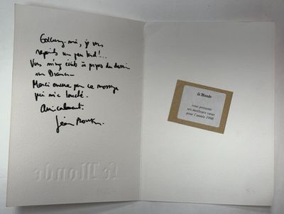 a card with a handwritten poem on it and a picture of a picture of a man