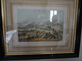 tableau encadré représentant un groupe d'hommes à cheval