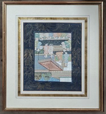 framed picture of a picture of a woman on a boat