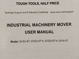 vevor touch tools half price industrial machinery mover user manual