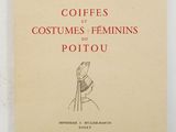 a book with a drawing of a woman in a hat