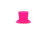 un chapeau haut-de-forme rose sur fond blanc, avec un fond blanc