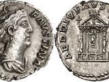 a silver coin with an image of a woman in a cage