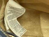 a close up of the inside of a purse