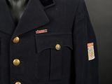 a military uniform worn by a soldier on display in a museum