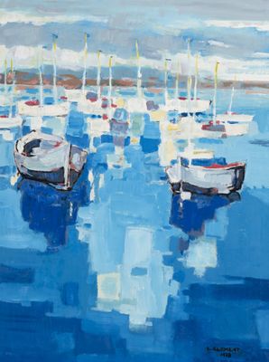 many boats that are floating in the water