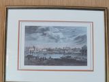 a picture of a picture of a city on the wall