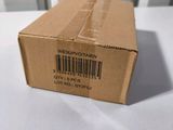 a brown box with a barcode on it sitting on a table