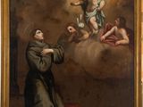 a painting of a painting of a man in a monk ' s robes holding a rosary