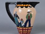 un vase avec l'image d'un homme et d'une femme dessus