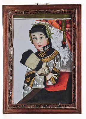 une image représentant un tableau où l'on voit une femme tenant un éventail