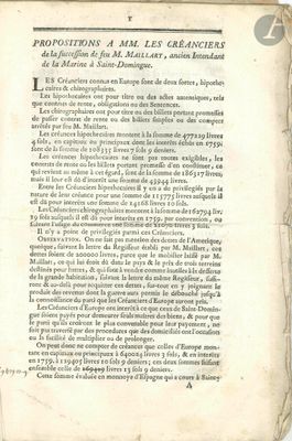 SAINT-DOMINGUE. Imprimé, Propositions à MM. les créanciers d…