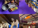 many different pictures of a store with many different items