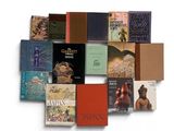 many books that are stacked on top of each other
