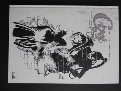 Batman et Catwoman dessinés à l'encre noire et blanche sur une feuille de papier