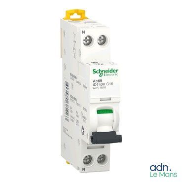 a close up of a miniature circuit breaker on a white background