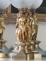 PAIRE DE LAMPES à pétrole en bronze ciselé et doré à décor d… (photo 4)
