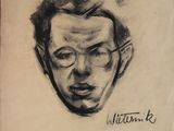 dessin représentant le portrait d'un homme portant des lunettes et une moustache