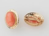 an image of a pair of coral and gold earrings
