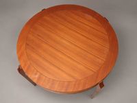 Table en teck, le plateau circulaire amovible et gainé de ti… (photo 3)