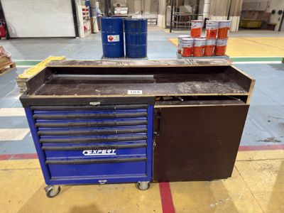 an image of a workbench in a warehouse