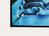 a picture of a painting of a man laying on the ground