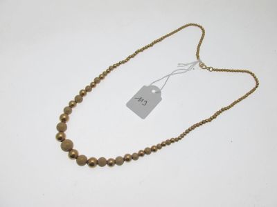 collier de perles d'or 750°/°° polies, amaties et en chute… - Photo 1