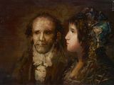 une image représentant un tableau où un homme et une femme se regardent