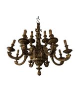 Lustre en bronze doré à huit double bras de lumière, à riche… (photo 6)