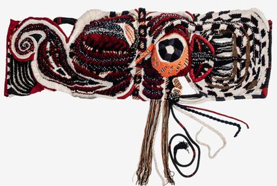 a picture of a piece of art with scissors and thread