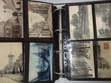 a black and white photo of a book with pictures inside of it