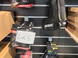 a display of skis and snowboards in a store