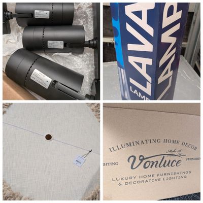 quatre images différentes d'une boîte contenant quelques objets