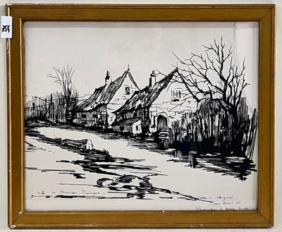 Jean AMIOT (1920-). "Route de Bracieux en Sologne".