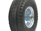 a close up of a wheel with a tire on a white background