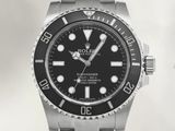 rolex submarine watch with black dial and stainless steel bracelet