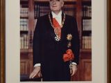 framed photograph of george pompidou in his official uniform