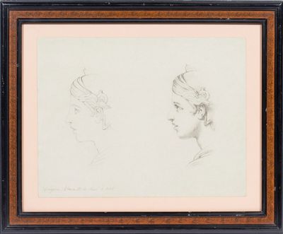 un dessin représentant le profil d'une femme avec la tête d'un homme vue de profil